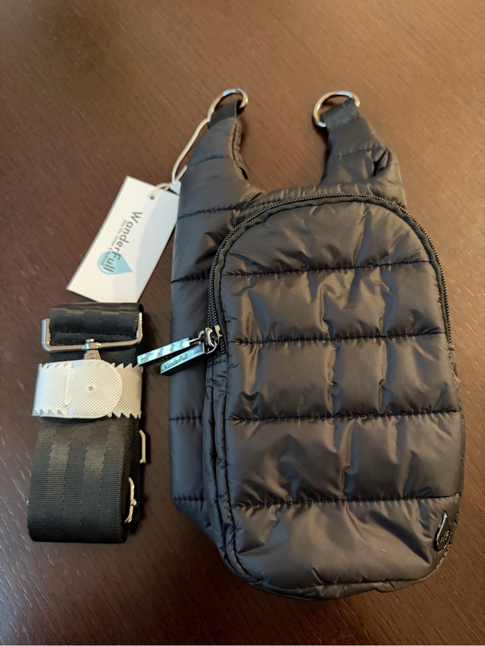 Wander Black Quilted Crossbody Sling Bag for Women